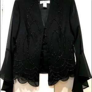 COPY - jacket black with embroided beaded design …